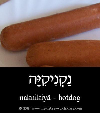 Hotdog in Hebrew